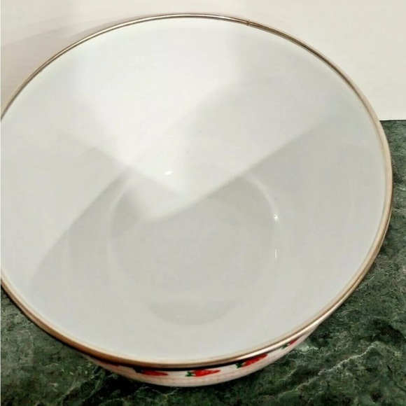 Strawberries Serving Bowl by The Main Vintage Enamel Large Bowl EUVC Strawberry - Picture 6 of 8